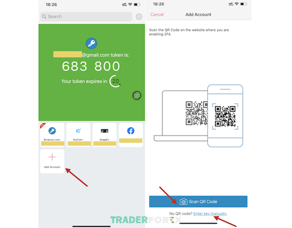 Chọn Scan QR Code để quét mã được cung cấp