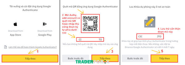 Nhớ lưu kĩ để phòng cho tình huống muốn khôi phục mã Authenticator của tài khoản Binance