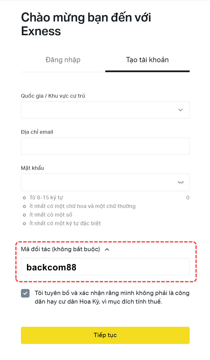 backcom_dk Nhập mã đối tác backcom88 để nhận hoàn phí 100%