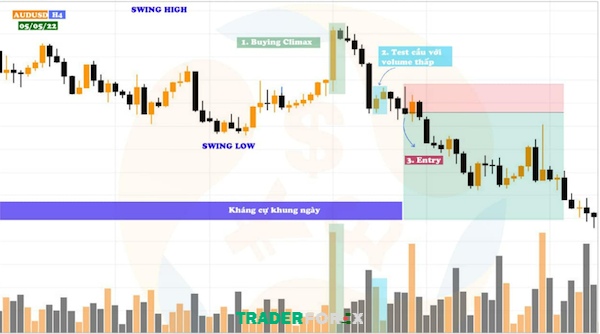 buying-climax-la-gi-1 Giao dịch Buying Climax - Cao trào mua với VSA trong 3 giai đoạn