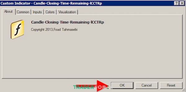 Minh họa cửa sổ cài đặt Indicator tùy chỉnh