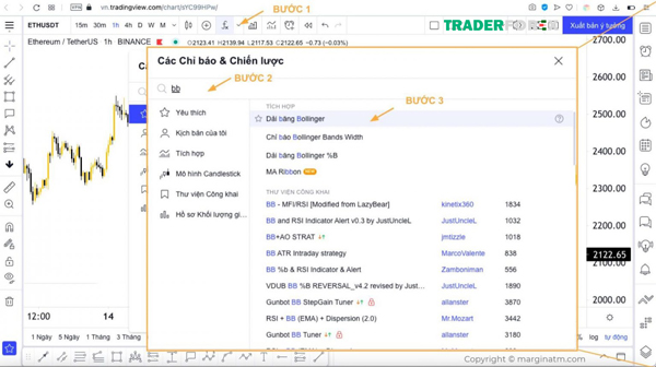 Cách thức cài đặt Bollinger Band trên nền tảng TradingView