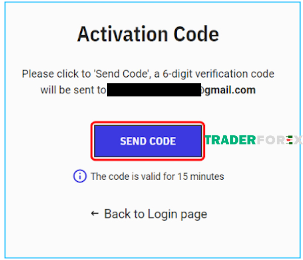 city-traders-imperium-5 Hệ thống sẽ gửi mã xác nhận qua email khi đã nhấn chọn “Send Code”