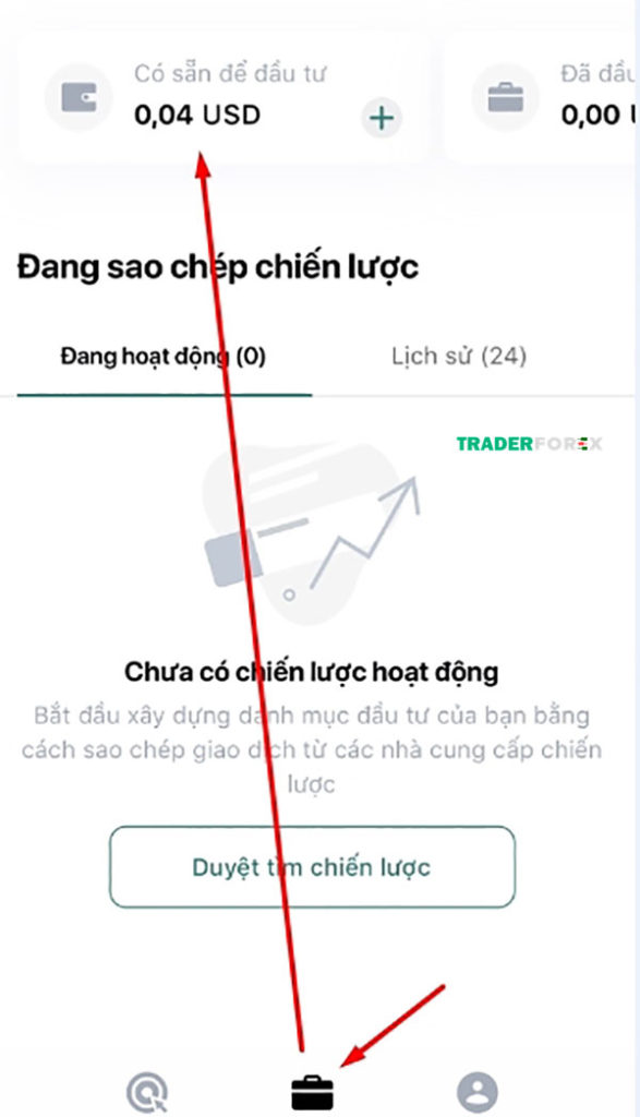 Tiến hành nạp tiền