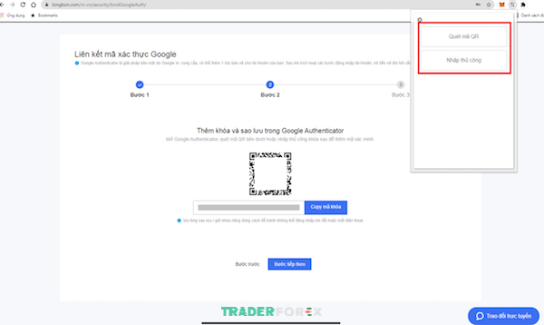 Lựa chọn hình thức quét mã QR
