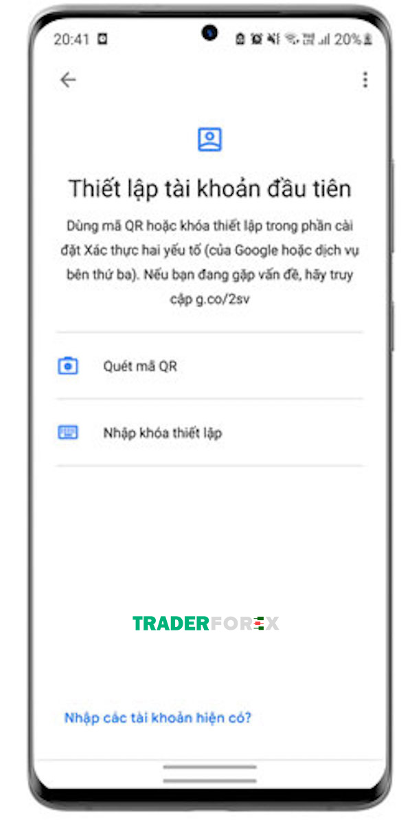 Lựa chọn phương thức xác thực