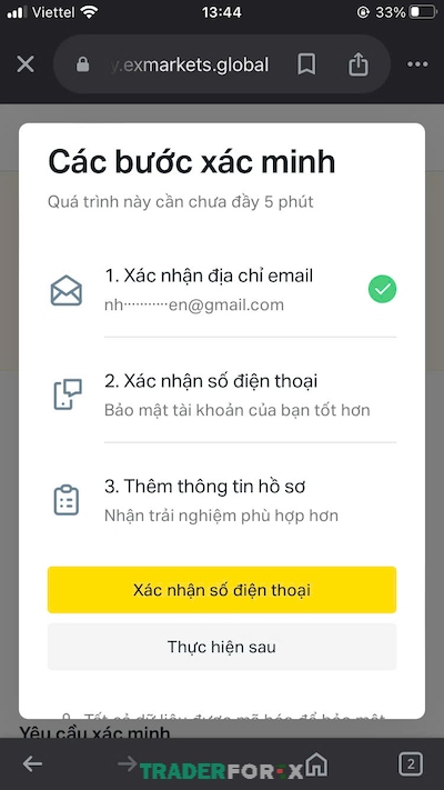 Chọn “Xác nhận số điện thoại” để tiếp tục xác minh tài khoản
