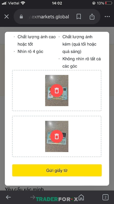 Sau khi tải ảnh lên thành công hãy chọn vào “Gửi giấy tờ”