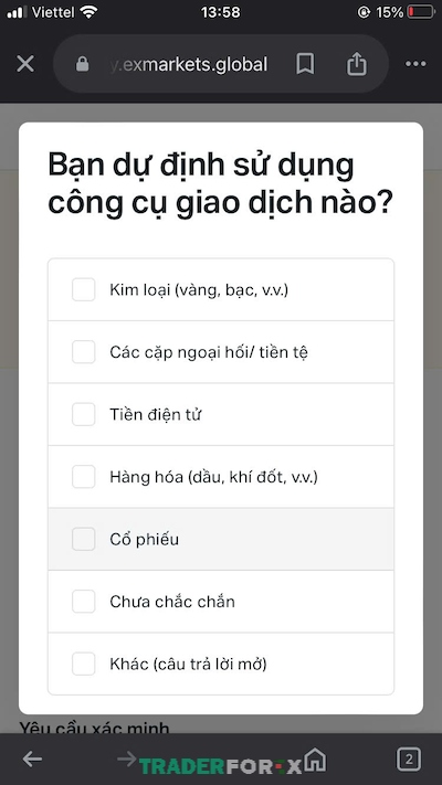 Trader hãy chọn những sản phẩm giao dịch mà mình muốn thực hiện
