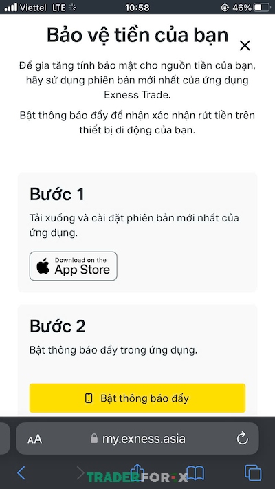 Tiếp tục các bước cài đặt ứng dụng xác thực trên thiết bị của bạn