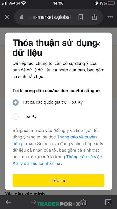 Click vào ô “Tất cả các quốc gia trừ Hoa Kỳ”