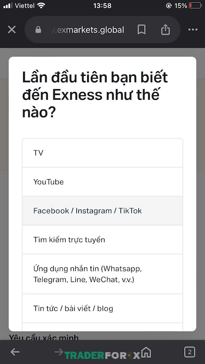 Chọn một trong những tùy chọn được hệ thống cung cấp