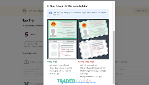 Những hình ảnh mà hệ thống có thể chấp nhận hoặc không chấp nhận
