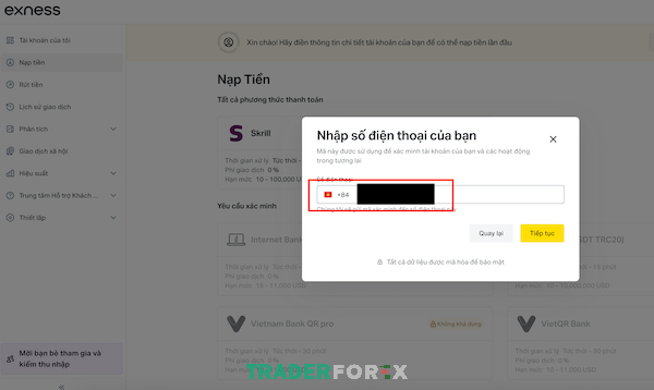 Nhập đúng số điện thoại để hệ thống gửi mã xác minh về