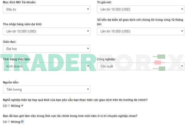 huong-dan-mo-tai-khoan-hotforex-12 Thông tin nghề nghiệp cũng như tình trạng kinh tế