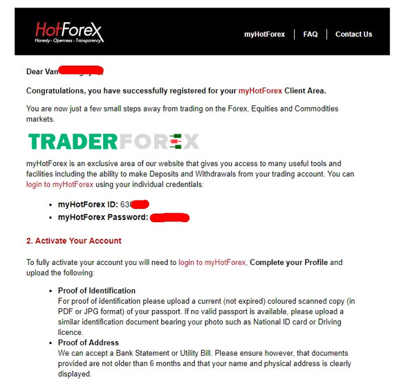 huong-dan-mo-tai-khoan-hotforex-9 Email xác nhận kèm thông tin đăng nhập phiên bản tiếng Anh