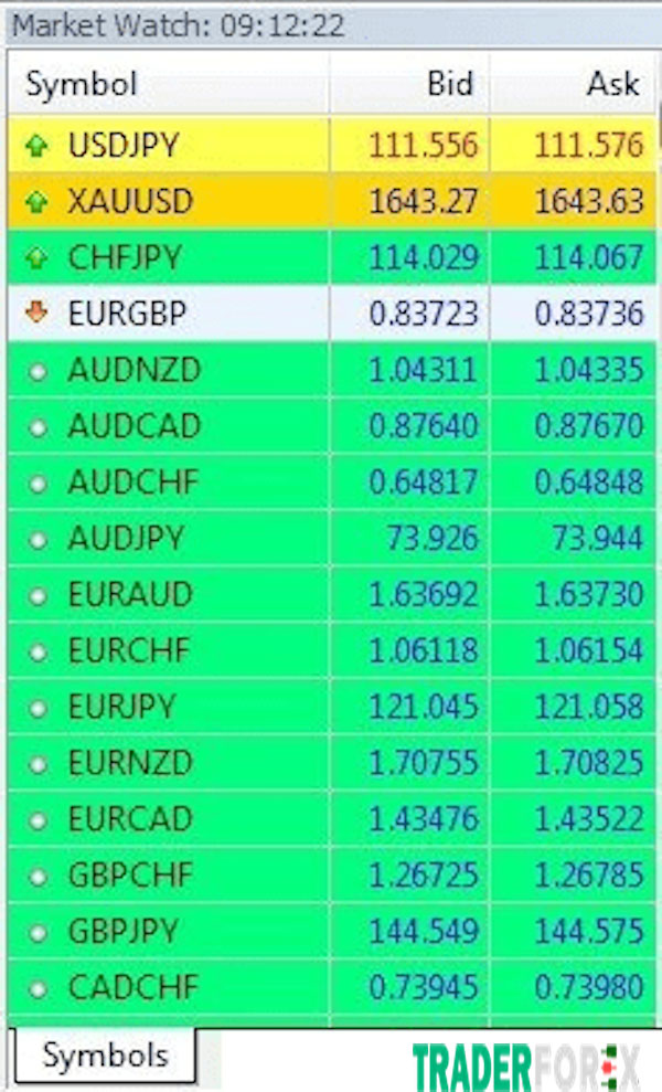 huong-dan-su-dung-metatrader-5-30 Khu vực Market Watch