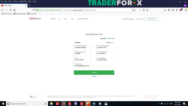 Rút tiền bằng Internet Banking