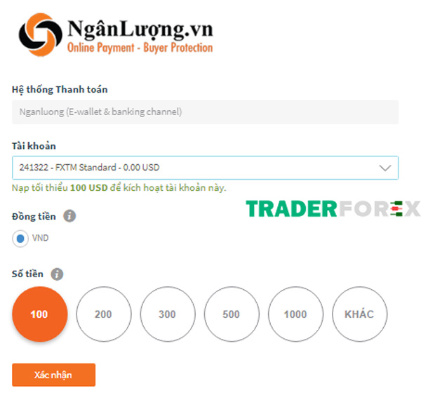 mo-tai-khoan-fxtm-16 Nạp tiền thông qua ví điện tử Ngân Lượng