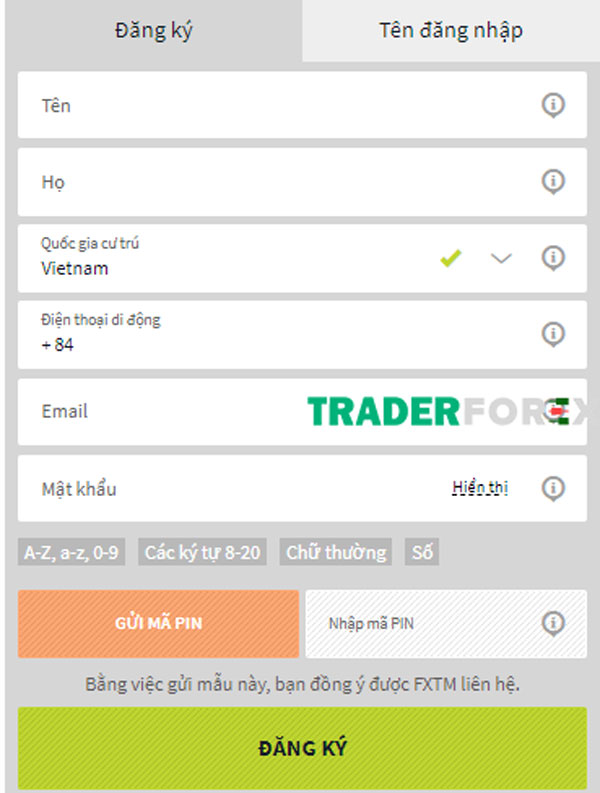 mo-tai-khoan-fxtm-18 Để đăng ký tài khoản cần nhập đầy đủ thông tin theo yêu cầu