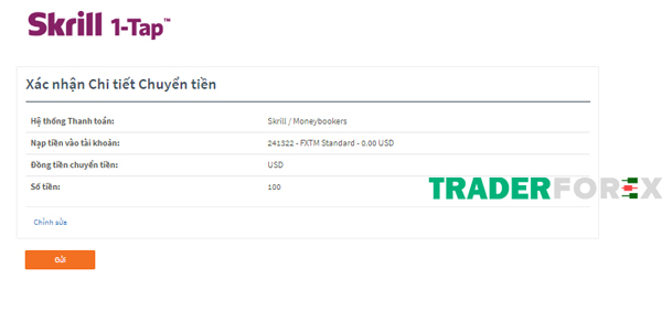 mo-tai-khoan-fxtm-8 Điền xác nhận chuyển tiền rồi bấm Gửi