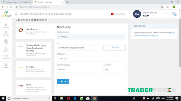 mo-tai-khoan-liteforex-11 Bước 1 của cách rút tiền từ tài khoản LiteFinance