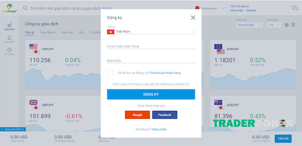 mo-tai-khoan-liteforex-12 Điền thông tin cần đăng ký