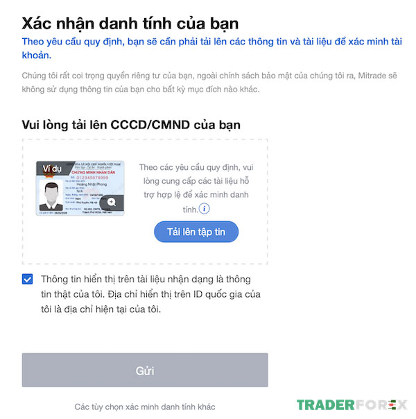 mo-tai-khoan-mitrade-11 Xác minh danh tính để hoàn thành quá trình đăng ký tài khoản Mitrade