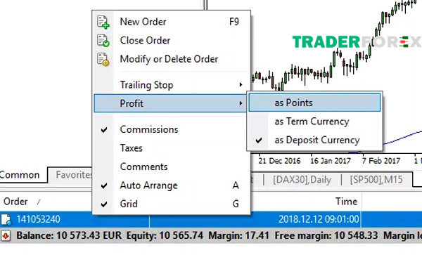 Làm sao để hiển thị Pips trên MT 4?