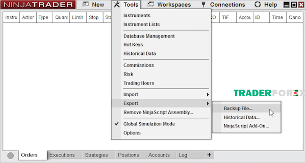 ninjatrader-6 Menu Tool hỗ trợ trong quá trình tìm kiếm và cài đặt các tiện ích bổ sung (add-on)