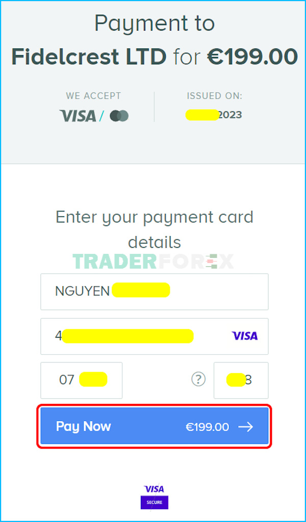 Điền đầy đủ thông tin thẻ để hệ thống nhận diện và kết nối