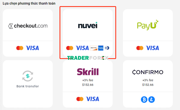 Bạn có thể lựa chọn thẻ visa hoặc mastercard
