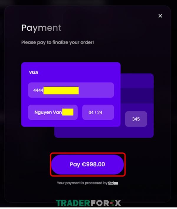 quy-tff-10 Điền thông tin và chọn “Pay” để thanh toán