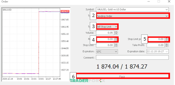 sell-stop-5 Các bước thiết lập Sell Stop Limit vô cùng đơn giản trên MT5.