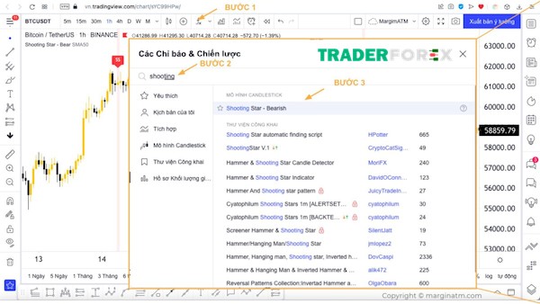 Cài đặt “Shooting Star” trên TradingView