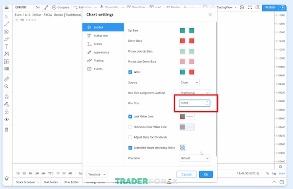 tradingview-bi-loi-10 Thực hiện lần lượt các bước trên để thay đổi kích thước viên gạch