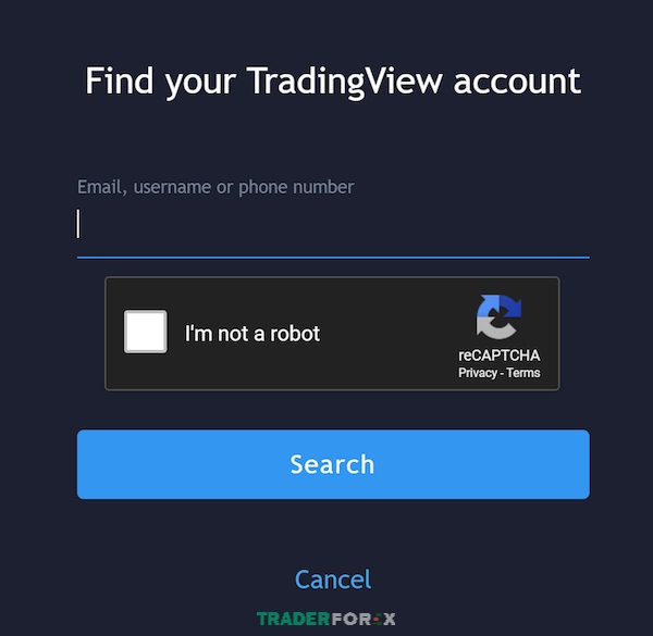 tradingview-bi-loi-22 Đừng quên bấm vào “I’m not a robot" (tôi không phải robot) để đến bước tiếp theo trong quy trình khôi phục truy cập tài khoản