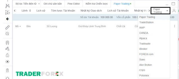 tradingview-la-gi-21 Chọn Paper Trading và lựa chọn sàn giao dịch khác