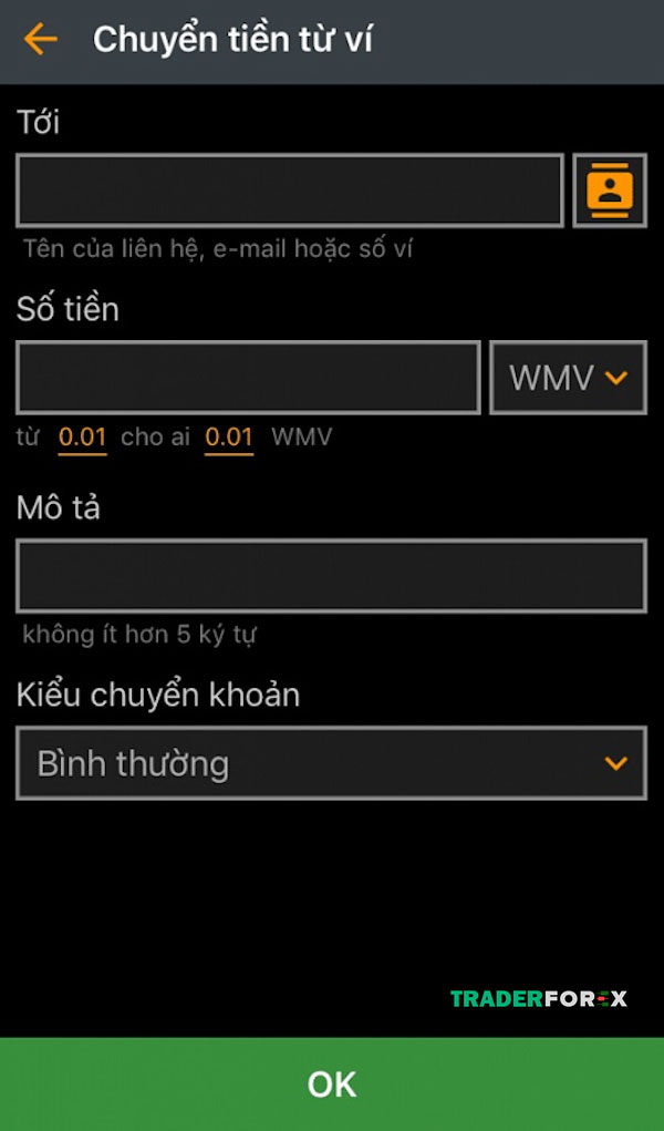 webmoney-16 Nhập các thông tin được yêu cầu