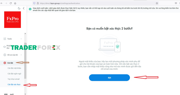 fxpro-20 Kích hoạt bảo mật 2 lớp tại FxPro