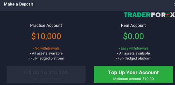 iq-option-8 Hai tài khoản giao dịch đáp ứng nhu cầu người dùng