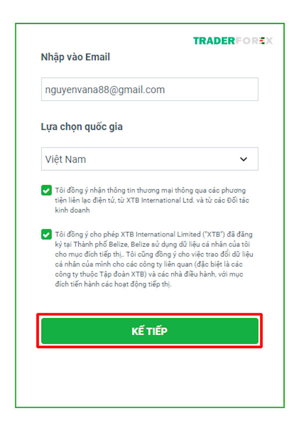 mo-tai-khoan-xtb-6 Nhập địa chỉ, điền quốc gia và đồng ý mở tài khoản